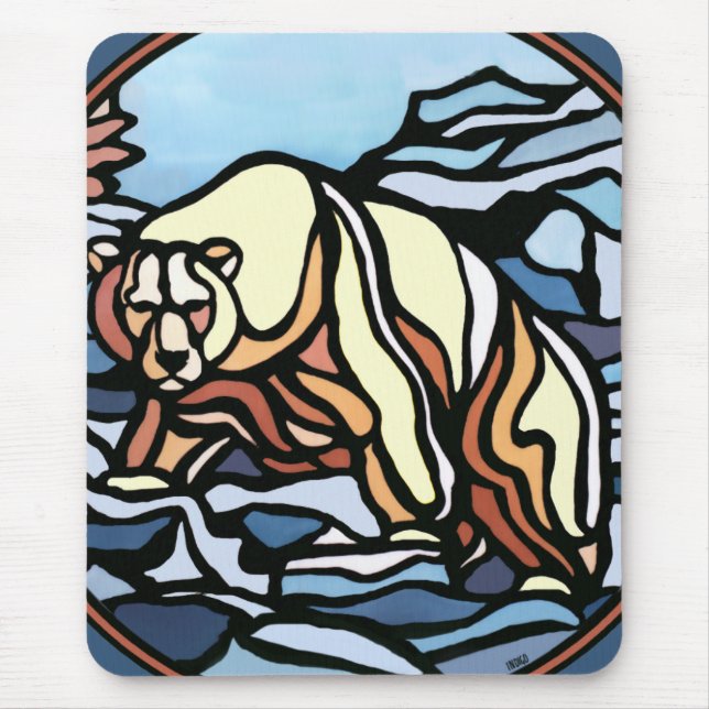 Bear Art Mousepad Stilvolle Wildlife Mousepad Gesc (Vorne)