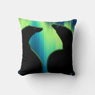 Bear Art Pillow Northern Lights Bears Kissen