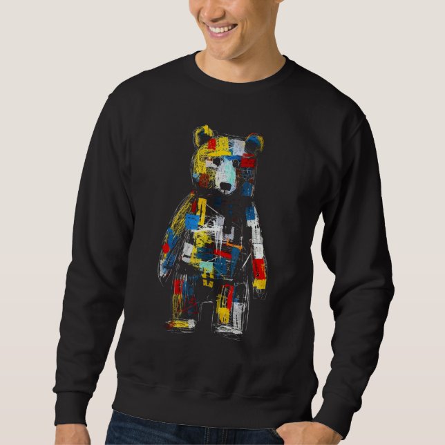 Bear Artwork - Colourful Animal Motif Art Sweatshirt (Vorderseite)