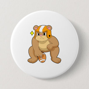 Bear at Football Sports Button