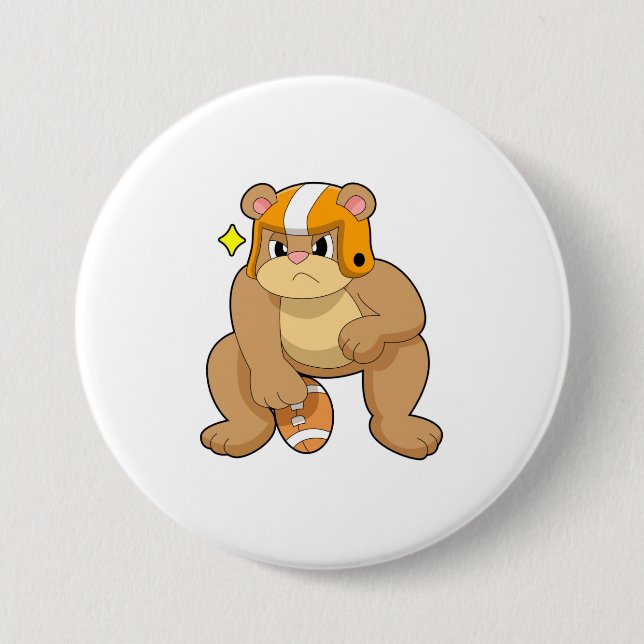 Bear at Football Sports Button (Vorderseite)