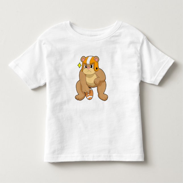 Bear at Football Sports Kleinkind T-shirt (Vorderseite)