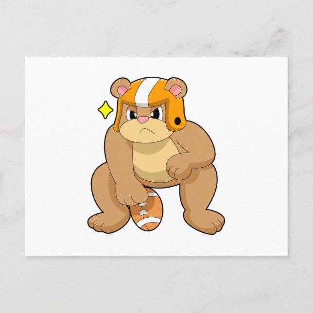 Bear at Football Sports Postkarte (Vorderseite)