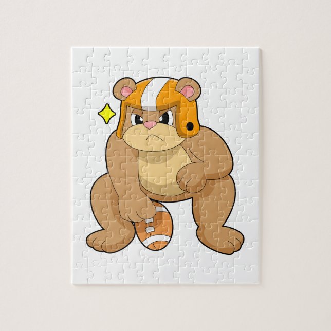 Bear at Football Sports Puzzle (Vertikal)