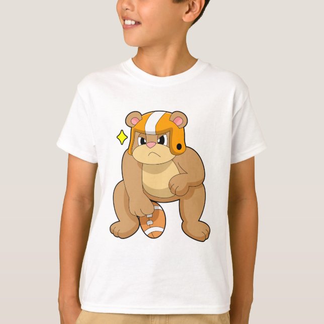 Bear at Football Sports T-Shirt (Vorderseite)