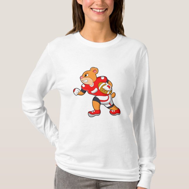 Bear at Football Sports T-Shirt (Vorderseite)