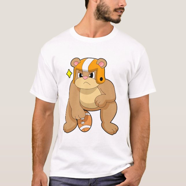 Bear at Football Sports T-Shirt (Vorderseite)