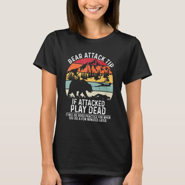 Bear Attack Tip Camping Hiking Outdoor Travel  Vin T-Shirt (Vorderseite)