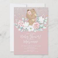 Bear Baby Dusche Blumenkohl Glitzer Pink