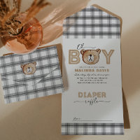 Bear Baby Dusche Einladung + Windelwanne in einem
