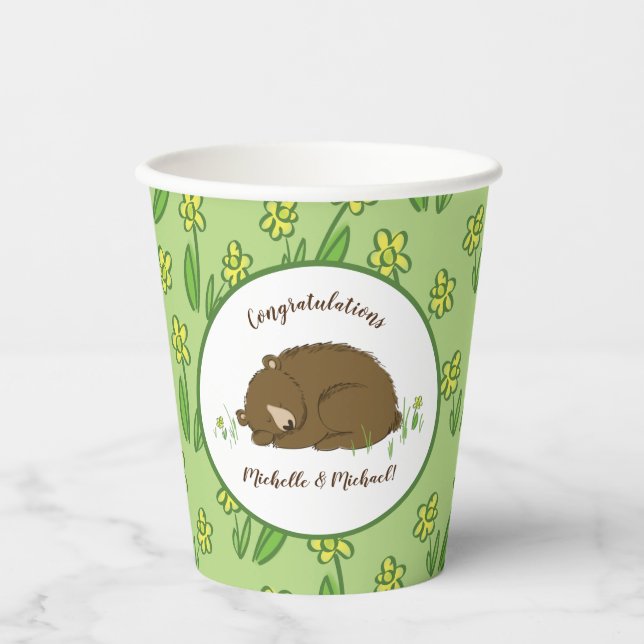 Bear Baby Dusche Pappbecher (Vorderseite)