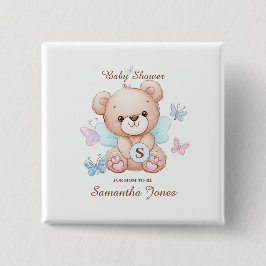 Bear Baby Dusche Personalisiert Button