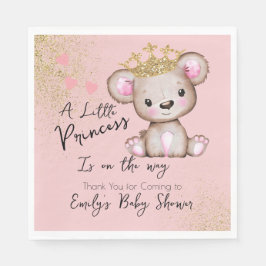 Bear Baby Dusche Princess Funkelnd Pink Serviette