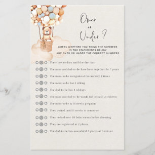 Bear Baby Dusche Spiel über oder unter