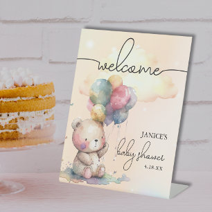 Bear Baby Dusche Willkommen Sockelschild