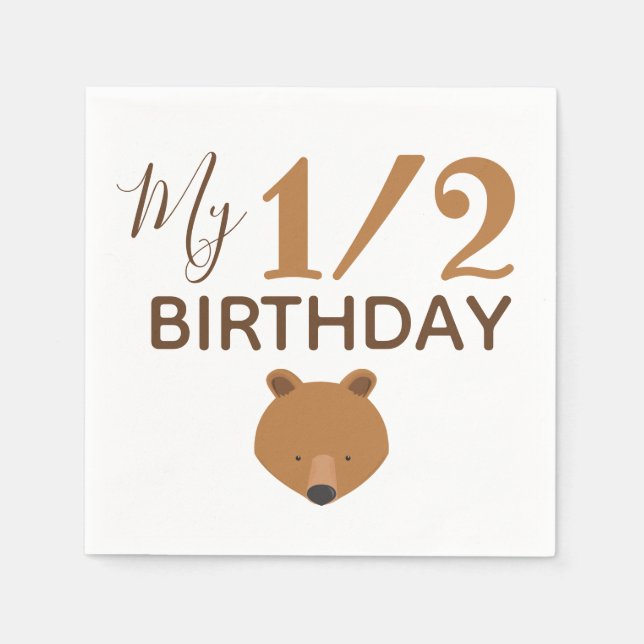 Bear Baby Halbgeburt Serviette (Vorderseite)