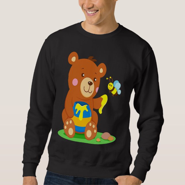 Bear Baby Shares Honey with Bee Bear Bear Child Bo Sweatshirt (Vorderseite)