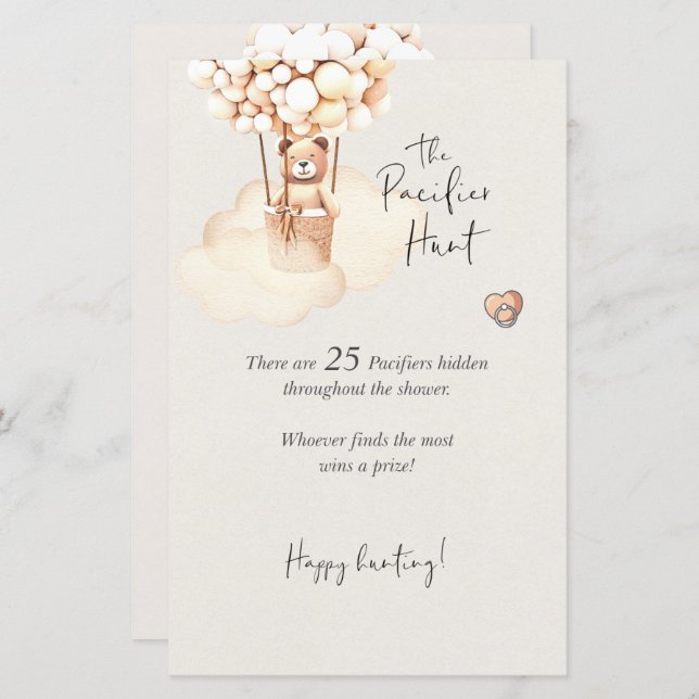 Bear Baby Shooter Game Schnuller Hunt Editable (Vorne/Hinten)