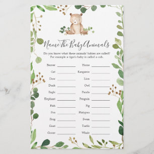 Bear Baby Shooter Name the Baby Animals