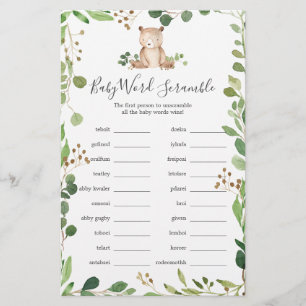 Bear Baby Shooter Word Scramble Game