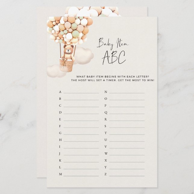 Bear Baby Shooting Game - Baby Item ABC (Vorne/Hinten)