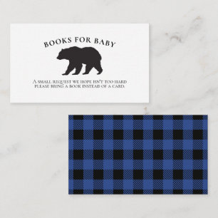 Bear Baby Shower Blue Kariert Books for Baby Begleitkarte
