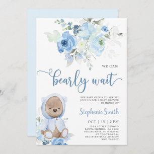 Bear Baby Shower Boy Einladung