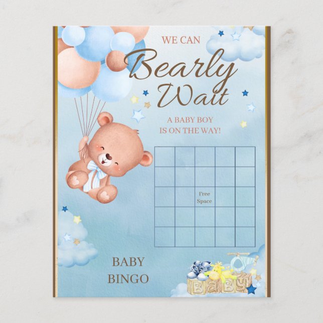 Bear Baby Shower Boy Game (Vorderseite)