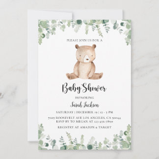Bear Baby Shower Einladung