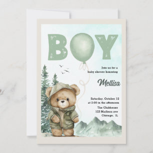Bear Baby Shower Einladung für Baby Boy