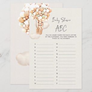 Bear Baby Shower Game - Babydusche ABC