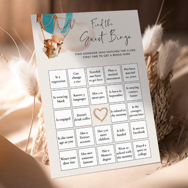 Bear Baby Shower Game - Finden Sie das Guest Bingo (Von Creator hochgeladen)