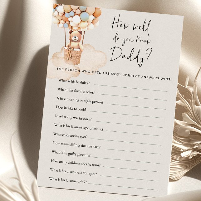 Bear Baby Shower Game - How Well Do You Know Daddy (Von Creator hochgeladen)