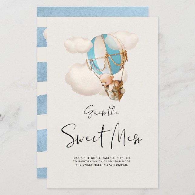 Bear Baby Shower Game - Raten Sie mal, wie das Swe (Vorne/Hinten)