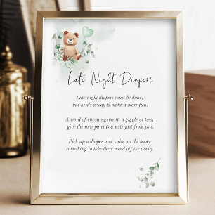 Bear Baby Shower Game - Spate Night Diapers