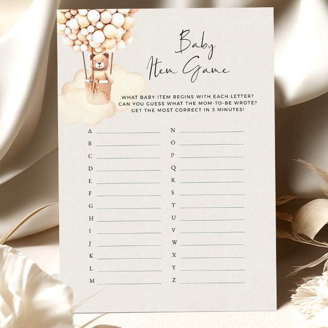 Bear Baby Shower Game "What Baby Items" (Von Creator hochgeladen)