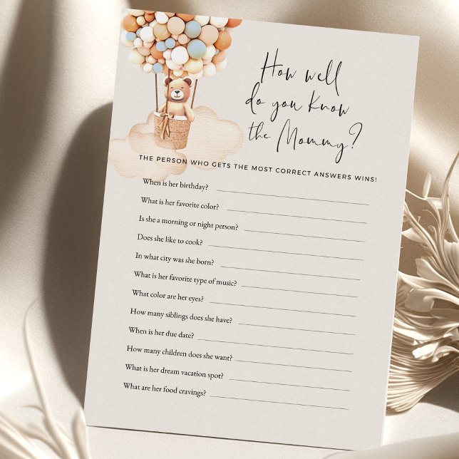 Bear Baby Shower Game wie gut kennen Sie Mama (Von Creator hochgeladen)
