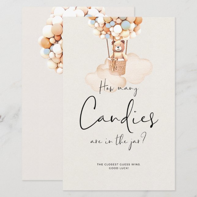 Bear Baby Shower Game - Wie viele Kanadier? (Vorne/Hinten)