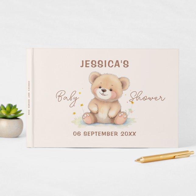 Bear Baby Shower Gästebuch | Gästebuch unterschrei (Von Creator hochgeladen)