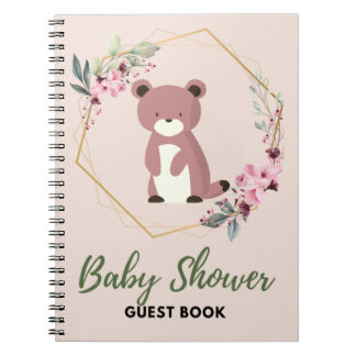 Bear Baby Shower Gästebuch Notizblock