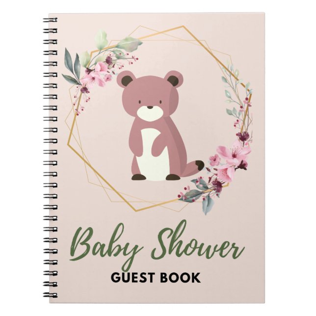 Bear Baby Shower Gästebuch Notizblock (Vorderseite)