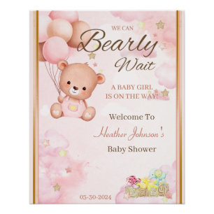 Bear Baby Shower Girl Poster