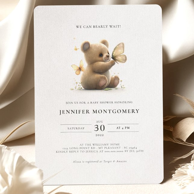 Bear Baby Shower Invitation Geschlecht neutral Einladung (Von Creator hochgeladen)