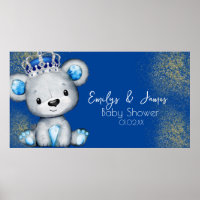 Bear Baby Shower Prince Funkelnd Blue Boys