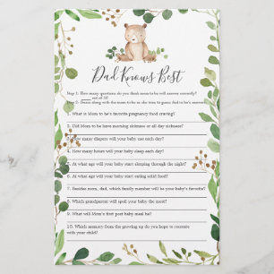 Bear Baby Shower Vater kennt das beste Spiel
