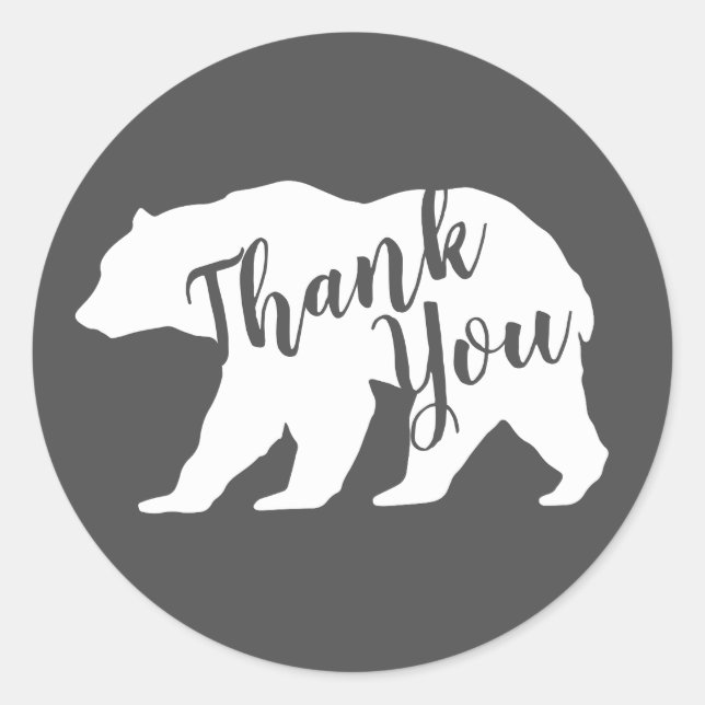 Bear Baby Shower Woodland Lodge Runder Aufkleber (Vorderseite)