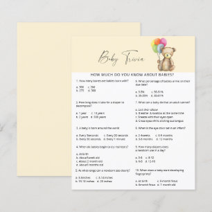 Bear - Baby Trivia   Baby Showspiel