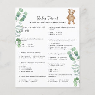 Bear Baby Trivia Baby Showspiel