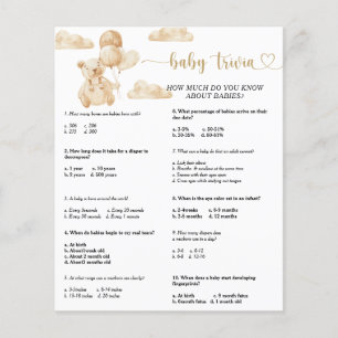 Bear Baby Trivia Baby Showspiel