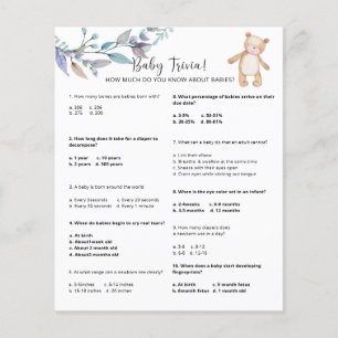 Bear Baby Trivia Baby Showspiel